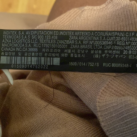 Zara Woman Tan midi three quarter sleeve knit dress size M - Picture 12 of 13